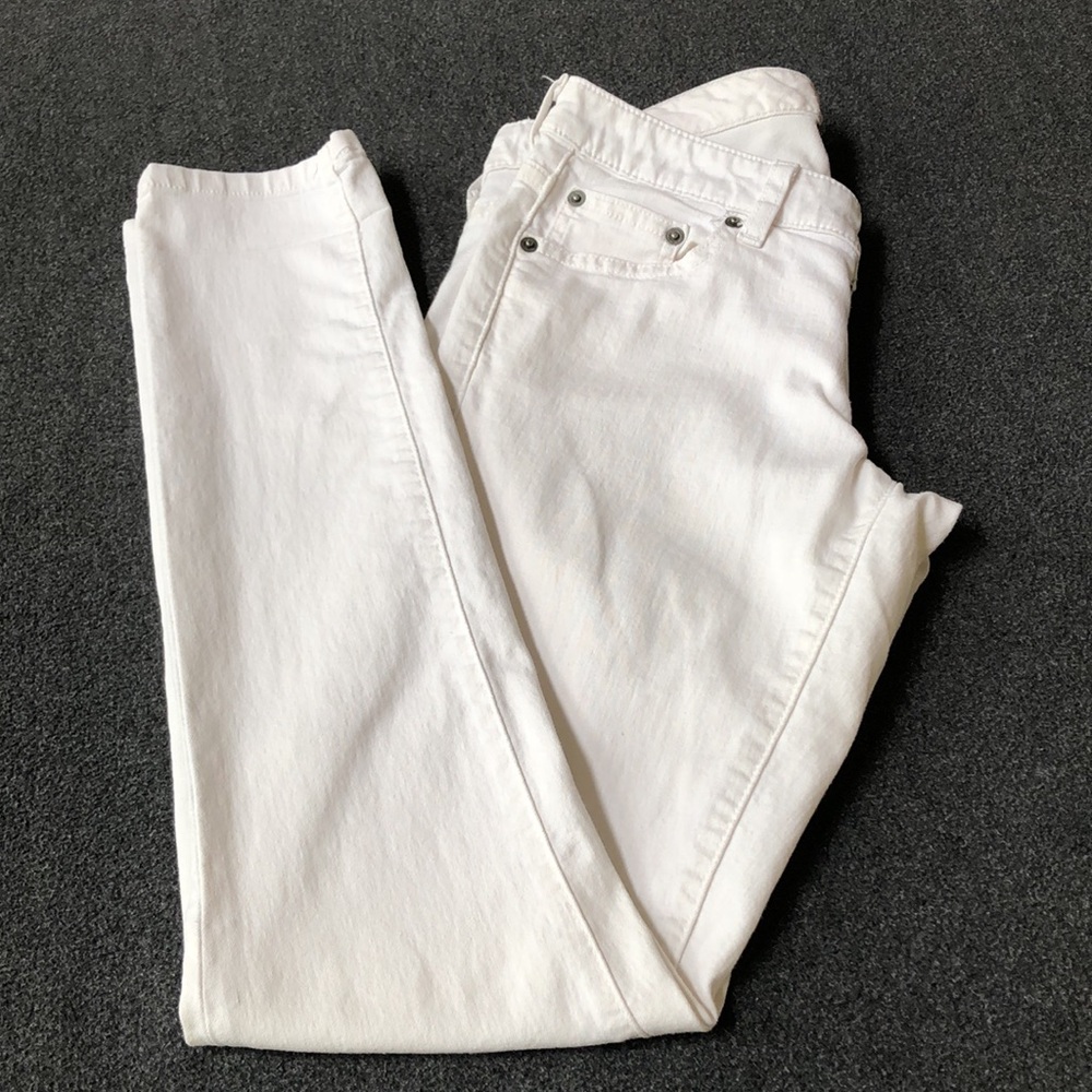 The North Face Women's Low Cut White Skinny Denim Jeans 5 Pockets Stretch Size 2
